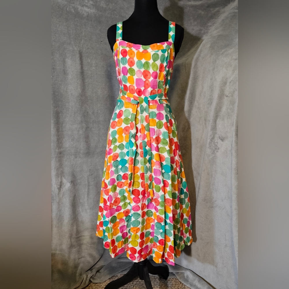 Miss Lulo Vibrant Polka Dot Dress